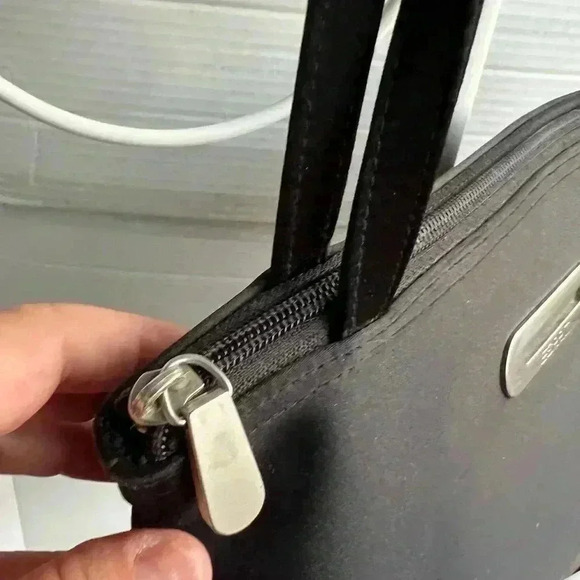 Esprit Black Satin Fabric Shoulder Bag - Picture 5 of 10